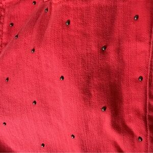 ALLEN SCHWARTZ ALLEN B Vintage Pinky Red Studded Pants Jeans Relaxed Size 16
